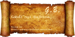 Gabányi Balbina névjegykártya